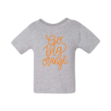 The Go Big Orange Script | Baby Athletic Heather Tee