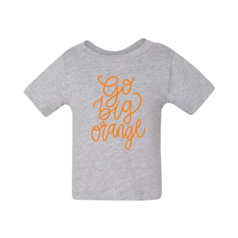 The Go Big Orange Script | Baby Athletic Heather Tee