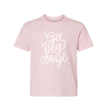 The Go Big Orange Script | Youth Soft Pink Tee