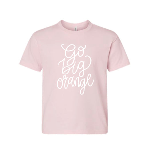 The Go Big Orange Script | Youth Soft Pink Tee