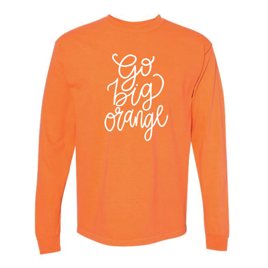 The Go Big Orange Script | Burnt Orange Long Sleeve