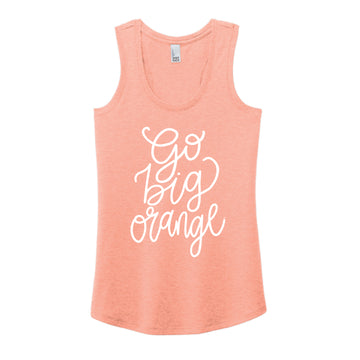 The Go Big Orange Script | Heathered Dusty Peach Tank