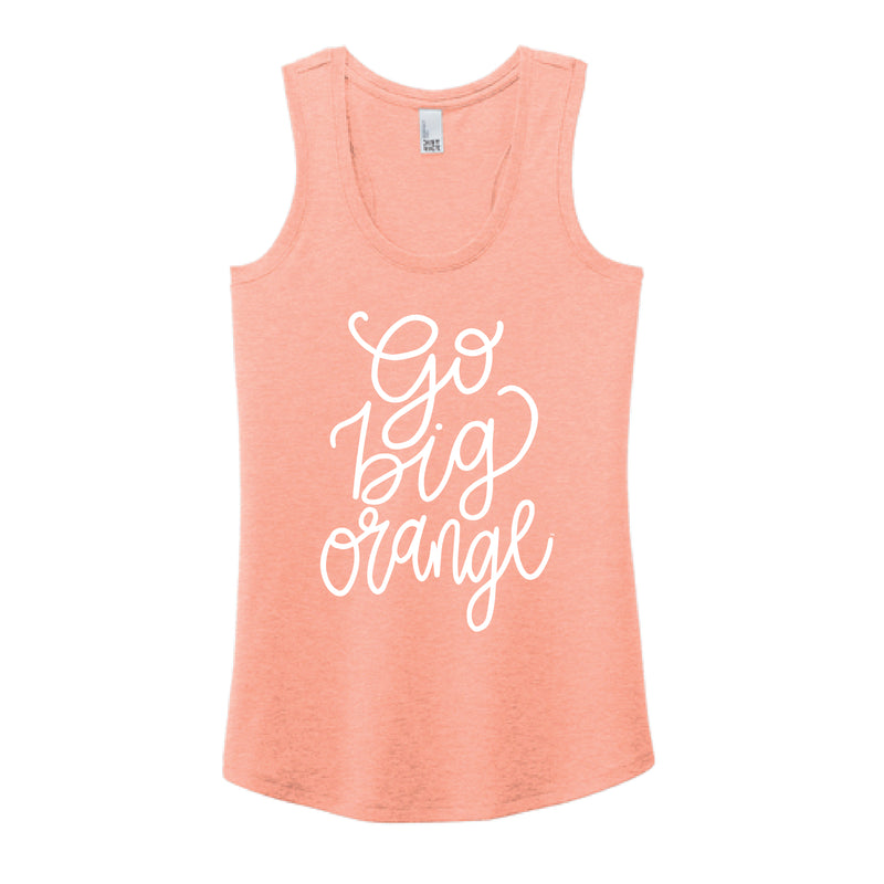 The Go Big Orange Script | Heathered Dusty Peach Tank