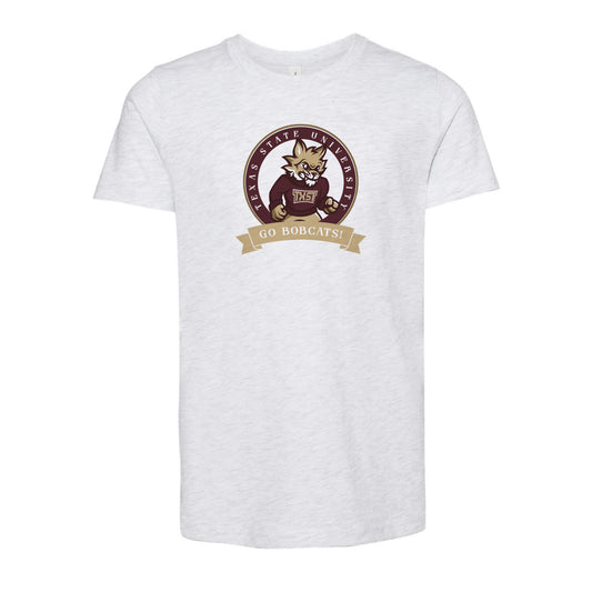 The Go Bobcats Banner Circle | Youth Ash Tee