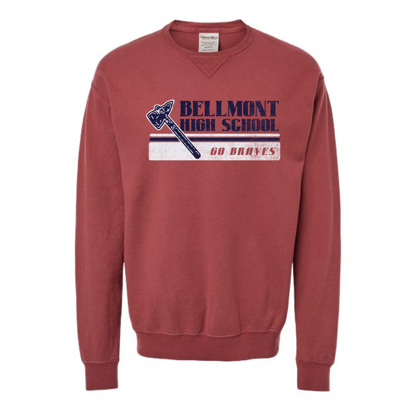 The Go Braves Stripes | Cayenne Crewneck Sweatshirt