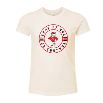 The Go Cougars Circle | Youth Heather Natural Tee