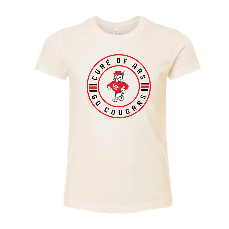 The Go Cougars Circle | Youth Heather Natural Tee