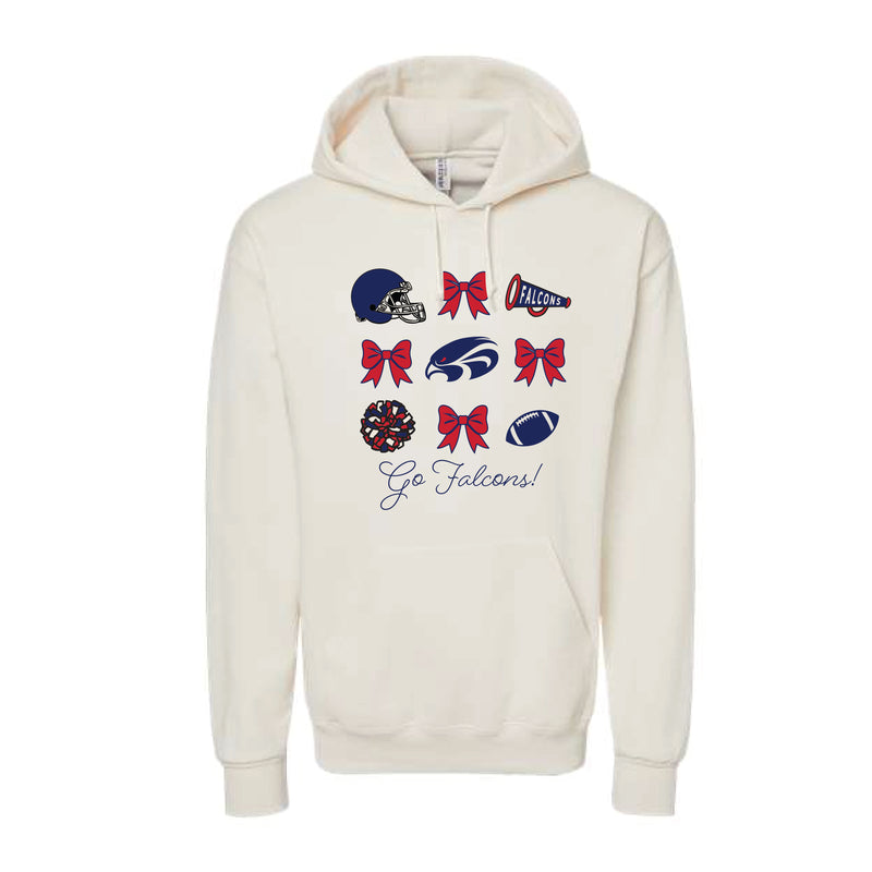 The Go Falcons Bow | Sweet Cream Heather Hoodie