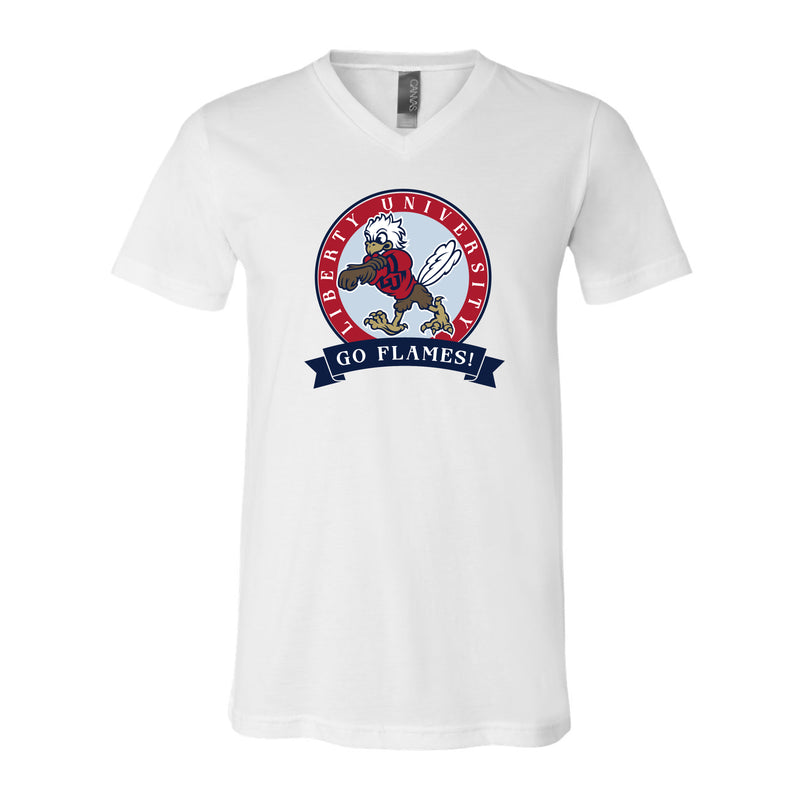 The Go Flames Banner | White V-Neck Tee