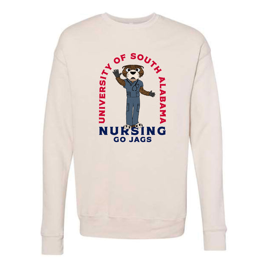 The Go Jags Nursing | Heather Dust Crewneck