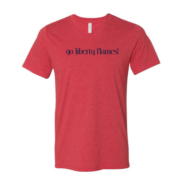 The Go Liberty Flames! | Heather Red V-Neck Tee