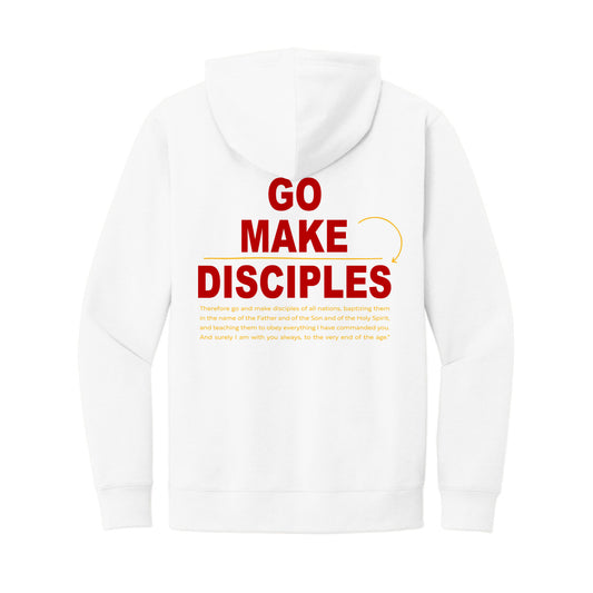 The Go Make Disciples | Adult White Hoodie