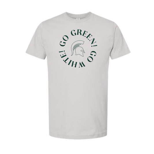The Go Green, Go White Spartan Circle | Vintage Natural Tee