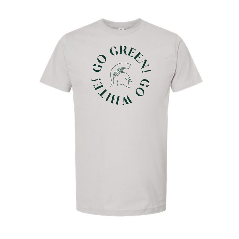 The Go Green, Go White Spartan Circle | Vintage White Tee