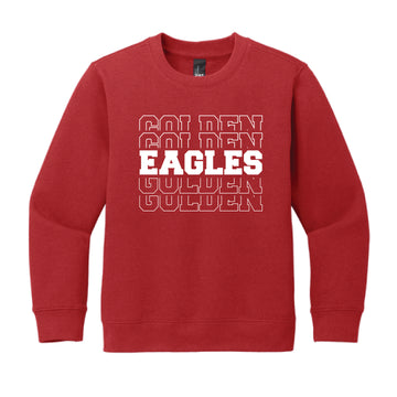 The Golden Eagles Repeat | Youth Red Crewneck Sweatshirt