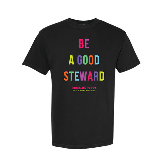 The Good Steward | Adult Black Tee