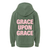 The Grace Upon Grace | Youth 3D Puff Pigment Alpine Green Hooded Sweatshirt