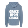 The Grace Upon Grace | Adult 3D Puff Pigment Slate Blue Hooded Sweatshirt