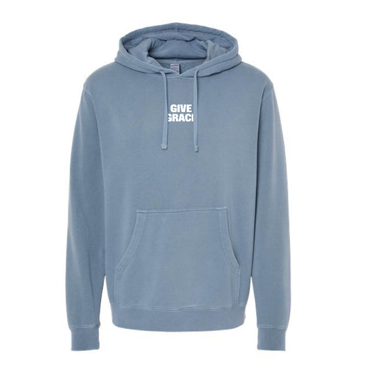 The Grace Upon Grace | Adult 3D Puff Pigment Slate Blue Hooded Sweatshirt