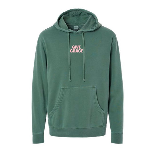 The Grace Upon Grace | Adult 3D Puff Pigment Alpine Green Hooded Sweatshirt