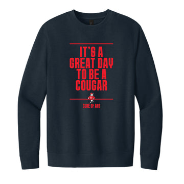 The Great Day To Be A Cougar | Adult New Navy Fleece Crew