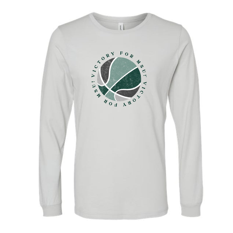 The Green & White Basketball | Silver Long Sleeve