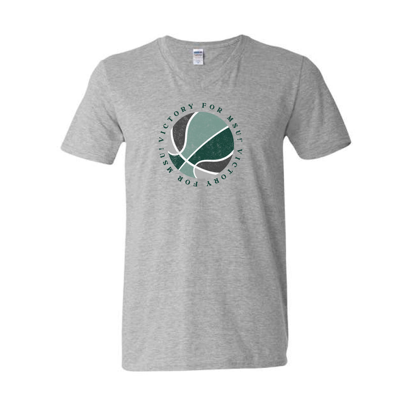 The Green & White Basketball | Sport Grey V-Neck Tee