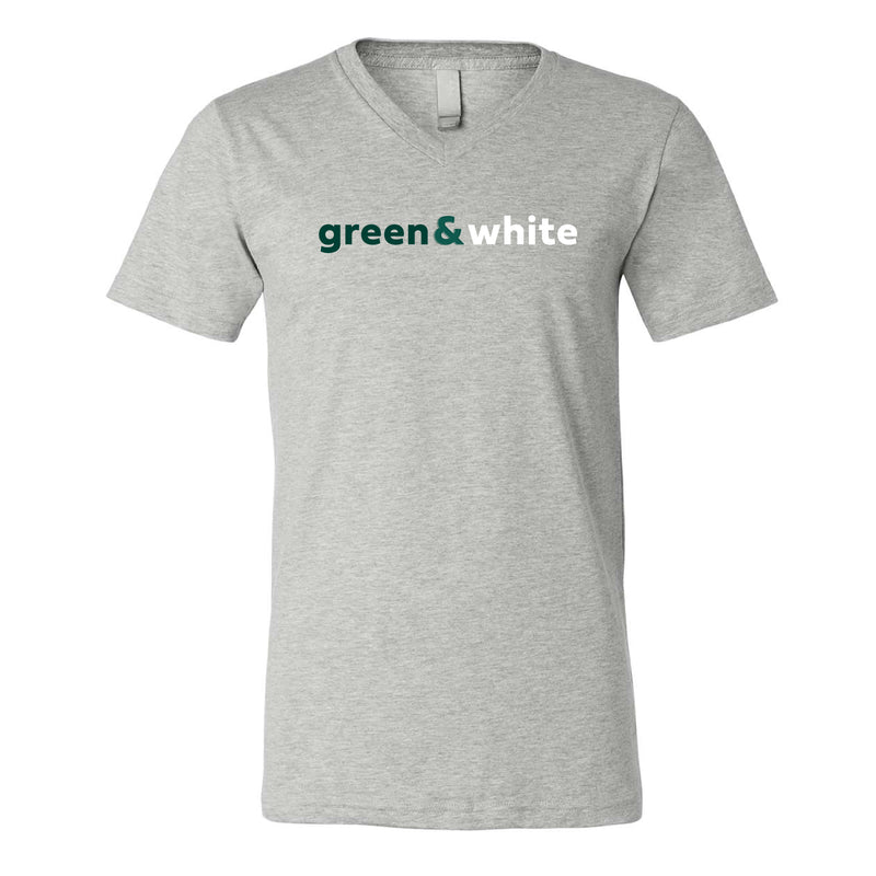 The Green & White | Athletic Heather V-Neck Tee