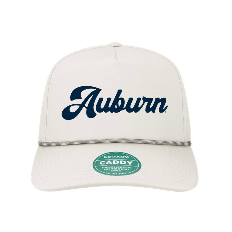The Groovy Auburn Hat | Embroidered White Cap