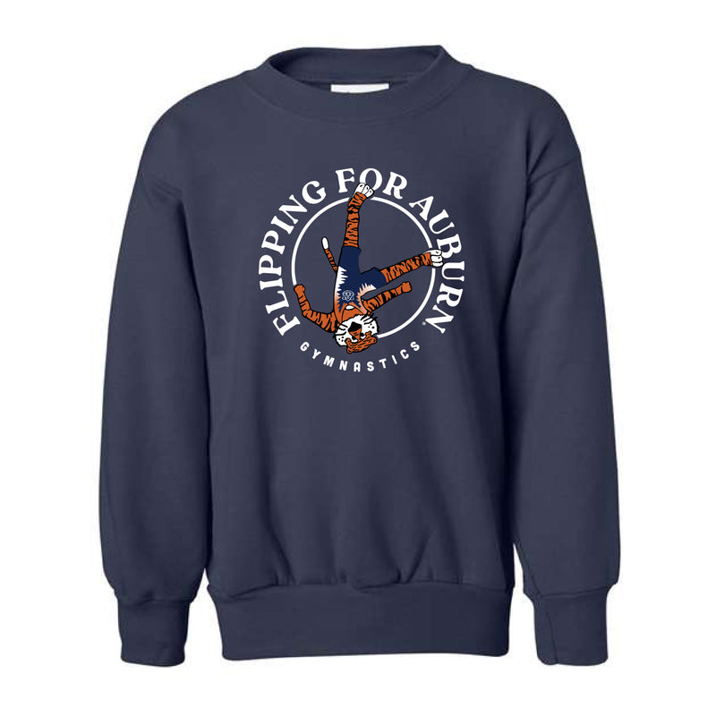 The Gymnastics Aubie | Youth Navy Sweatshirt