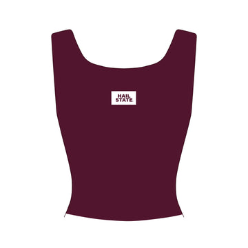 The Alli Airy Tank Hail State Woven Label | Youth Deep Maroon