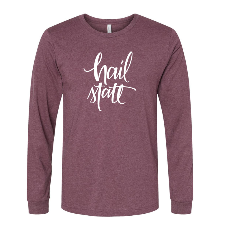 The Hail State Script | Heather Maroon Long Sleeve