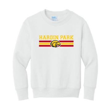 The Hardin Park Power Stripe | Youth White Sweatshirt