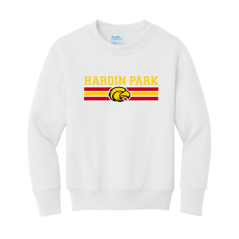 The Hardin Park Power Stripe | Youth White Sweatshirt