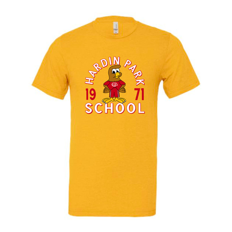 The Hardin Park School Mascot | Heather Yellow Gold Tee