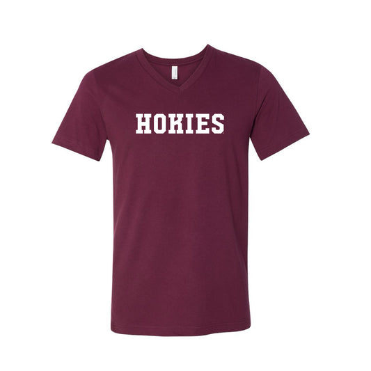 The Hokies Block | Maroon V-Neck Tee