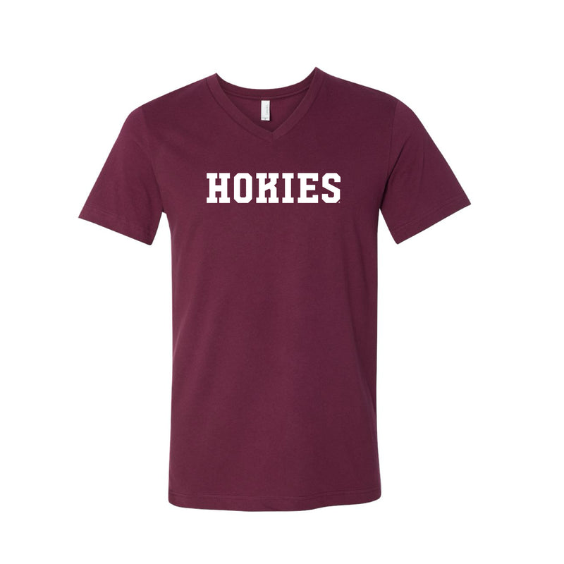 The Hokies Block | Maroon V-Neck Tee