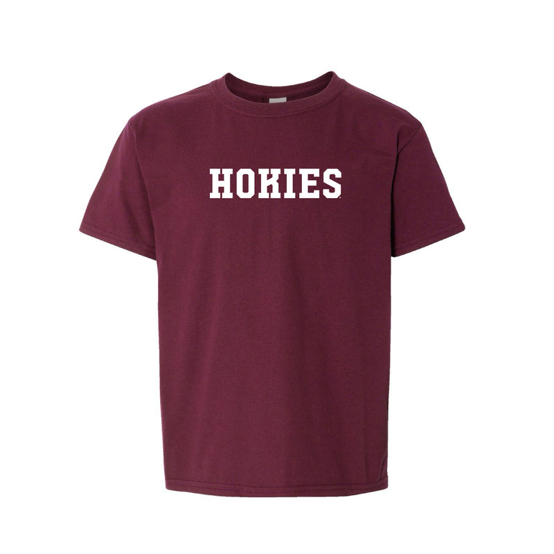 The Hokies Block | Youth Heather Burgundy Tee