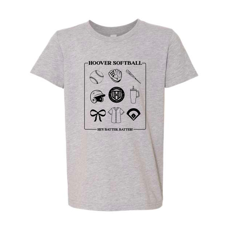 The Hoover Softball Icons | Athletic Heather Youth Tee