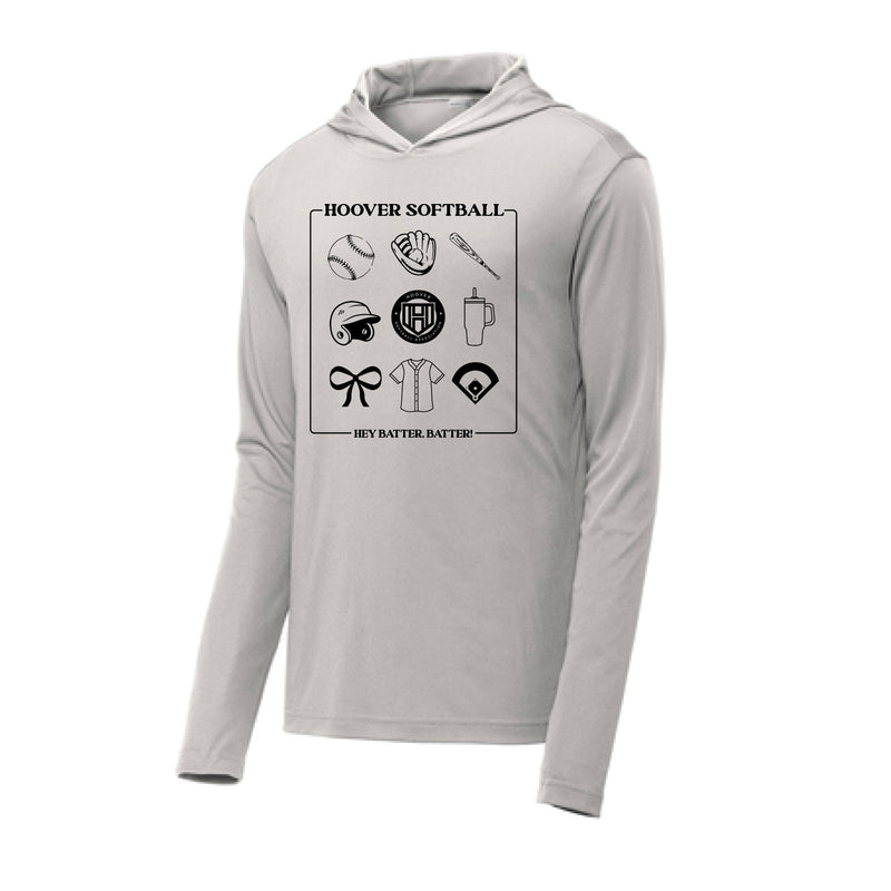 The Hoover Softball Icons | Silver Sport-Tek Hoodie