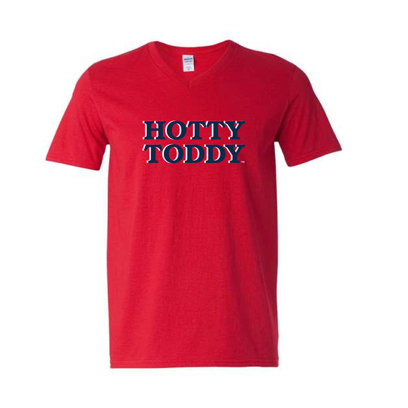 The Hotty Toddy Block | Cherry Red V-Neck Tee