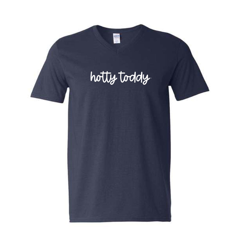 The Hotty Toddy Cursive | Navy V-Neck Tee