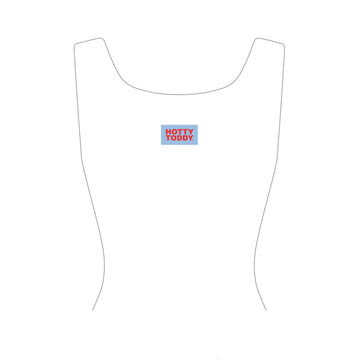 The Alli Ribbed Tank Hotty Toddy Woven Label | White