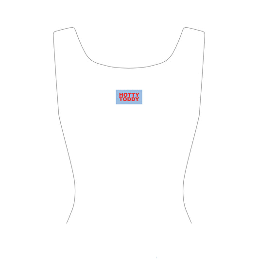 The Alli Ribbed Tank Hotty Toddy Woven Label | White