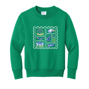 The HTE Wave | Youth Kelly Fleece Crewneck Sweatshirt