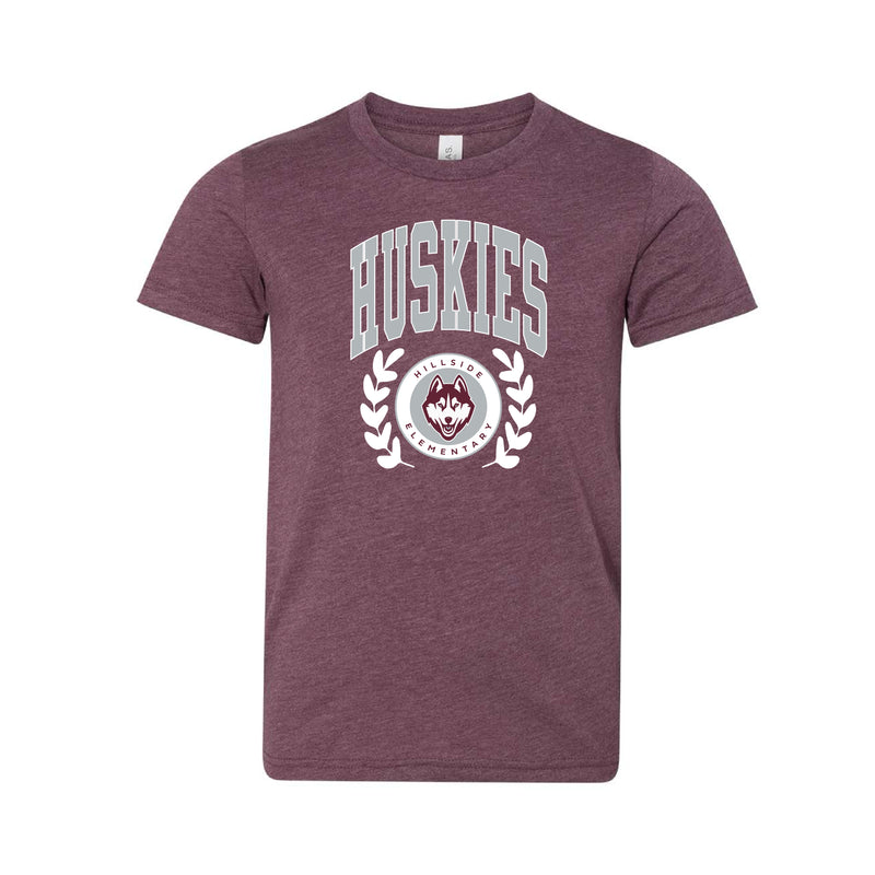 The Huskies Seal | Heather Maroon Youth Tee