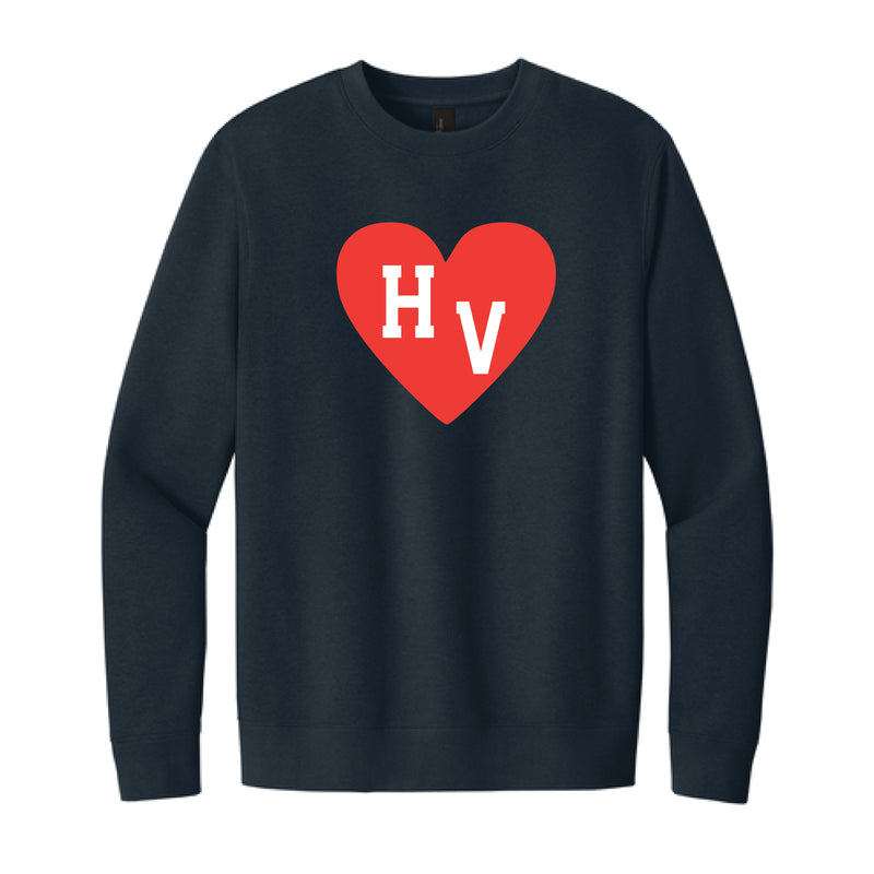 The HV Heart |  Adult New Navy Crewneck Sweatshirt