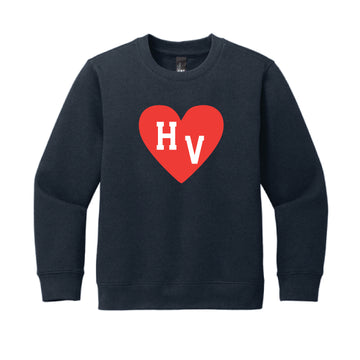 The HV Heart |  New Navy Youth Sweatshirt