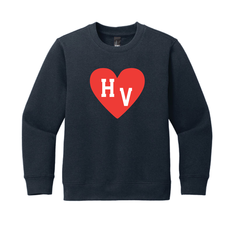 The HV Heart |  New Navy Youth Sweatshirt
