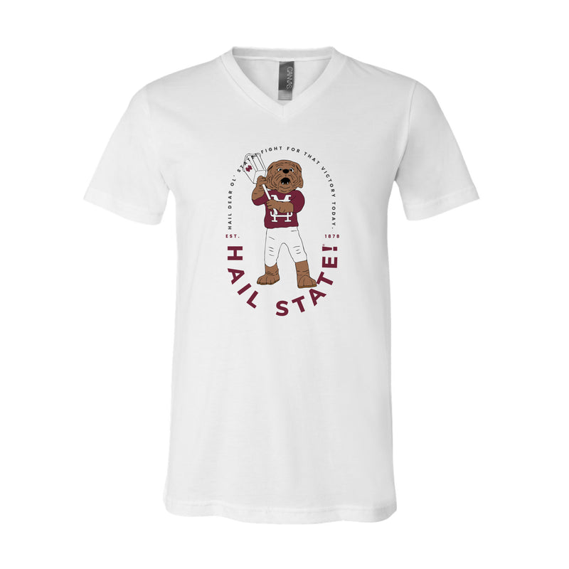 The Hail State Bully | White V-Neck Tee